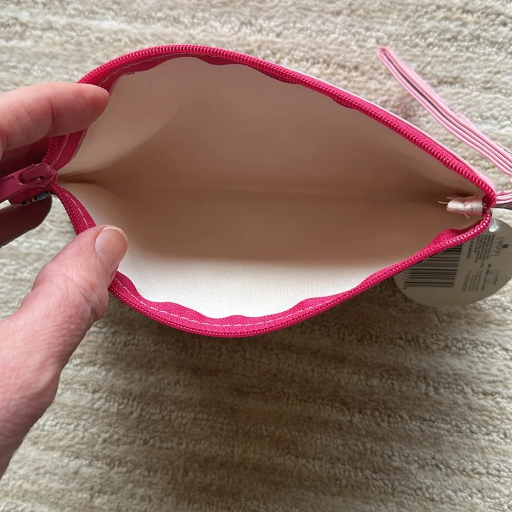 Vintage LITTLE MISS CHATTERBOX Pink Zipper Vinyl Pencil Pouch